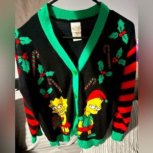 The Simpsons Ugly Christmas Xmas sweater Lisa and Bart size small Unisex